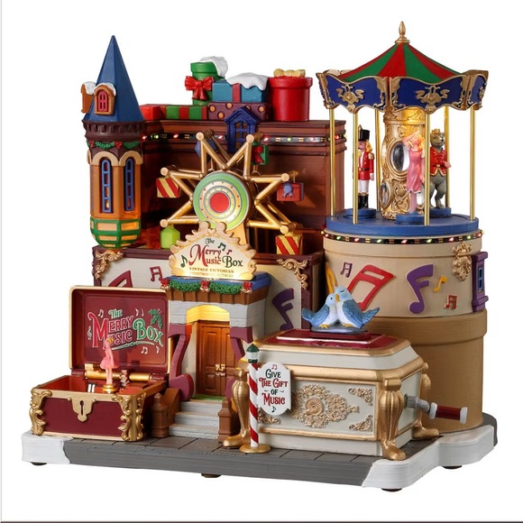 Brand New Lemax Christmas Village Collectible “The Merry Music Box”